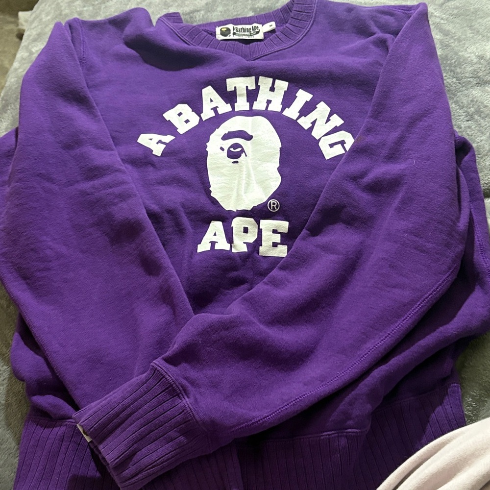 A Bathing Ape Purple Crew Neck Sweater